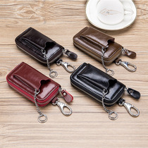 2021 new multifunction mens leather zipper key bag female car remote control home lock spoon bag card bag