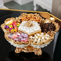 European-style dried fruit plate with lid living room household coffee table ornaments diamond fruit plate American creative decoration ornaments