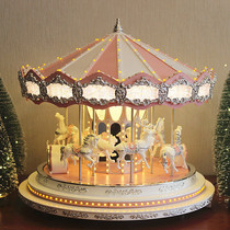 Mrchristmas Wooden handmade music box carousel music box Music Box send girl wife birthday Qixi Festival