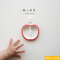 Spot Japan Edisonmama kjc Edison baby Dairy tooth toothbrush Hand in hand silicone Tooth Gum Apple