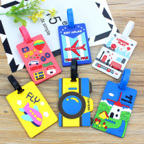Travel travel boarding pass luggage cartoon creative silicone tag consignment tag luggage tag listing travel supplies