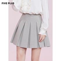 FIVE PLUS2020 new female winter high waist skirt female jk plaid pleated skirt college style A-line skirt