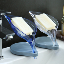 Soap box soap box creative drain toilet soap rack free of perforated leaves suction cup laundry soap box