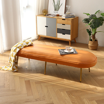Nordic Light Lavish Fashion Simple Bedroom Bed Tailstool Long Stool Metal Feet Changing Shoes Sofas Bench Cloakroom Sofas Bench