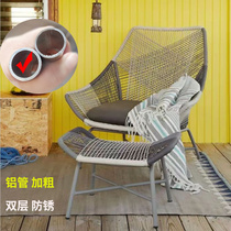Balcony Fujii Chair Three Sets Nets Red Modern Sofa Chair Tea Table Combination Minima Casual Outdoor Rattan garden table and chairs