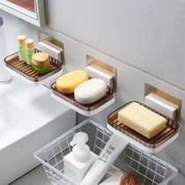 Soap box European-style draining soap rack free punch soap box sucker wall-mounted soap rack toilet soap holder
