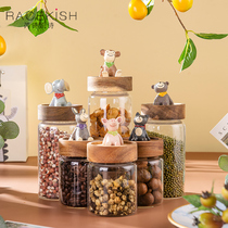 Creative sealed tank food grade glass storage tank storage dry goods household birthday gift bottle ornaments