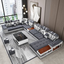 The new three anti-leave-in technology fabric sofa simple modern Nordic size apartment living room furniture combination set