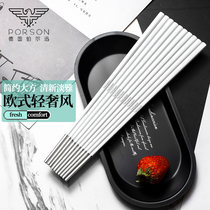 Germany PORSON304 stainless steel chopsticks household non-slip mildew Nordic high Yan value light luxury style one person one chopstick