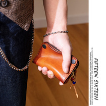 Plant Tanning Leather Mens Key Bag Large Capacity Handmade Retro Car Key Bag Carpack Integrated Bag Multifunction Genuine Leather