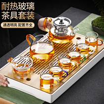 Glass tea set home living room kung fu teapot tea cup Japanese small tea making office meeting high end