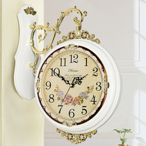 Han time European double-sided wall clock living room clock creative silent fashion two-sided quartz clock modern large HDS01