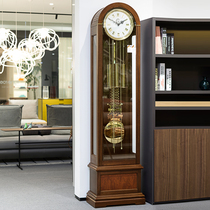 European-style floor clock living room decoration dome mechanical clock vintage solid wood clock old floor clock HG268
