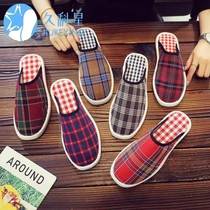 Daily casual thin spring and autumn old Beijing handmade home mens and womens cloth shoes indoor and outdoor non-slip beef tendon toe slippers