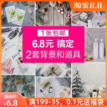 3d Christmas background paper ins Net red photo props ornaments gourmet food photography background cloth shooting props