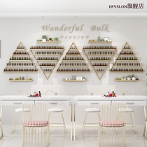 E Nail Polish glue wall display stand nail art shelf wall hanging net red nail polish storage rack triangular placement