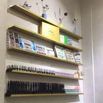 Nail shop wall decoration word partition Wrought iron gold wall shelf Cosmetics nail polish glue display stand