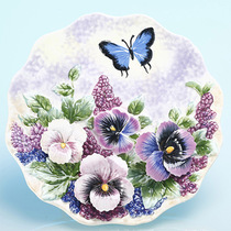 Ceramic hand-painted pastoral hanging plate decoration plate home wall pendant wall decoration plate decoration to pigeon to bird butterfly