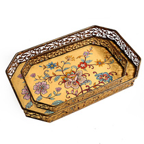 Creative retro living room fruit tray ornaments American personality coffee table iron flower and bird tray art decoration X