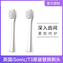British iSonic smart T3 sonic vibration electric toothbrush original brush head 2 female adult waterproof rechargeable
