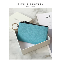 Wallet female 2020 new leather compact mini coin change key zipper bag top layer cowhide horizontal tassel