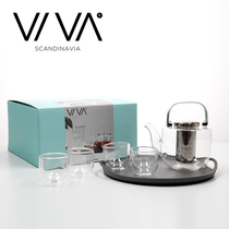 Denmark VIVA High Temperature Resistant Glass Tea Maker Home Transparent Heat Resistant Nordic Tea Set Size Bear Teapot Cup