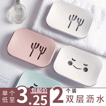 Soap Box Punch-Free Creative Personality Drain Cartoon Toilet Bathroom Home Soap Box Rack Cute Soap Box