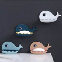 Soap box creative personality cute childrens cartoon wall-mounted punch-free drain toilet suction cup soap holder