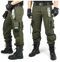 Outdoor overalls mens loose autumn and winter new cotton scratch-proof anti-wear multi-pocket tactical multi-bag straight trousers