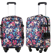 New double shoulder trolley bag backpack multifunctional waterproof travel bag female super light male large capacity universal wheel luggage