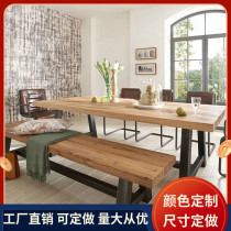 Hotel table bench set home commercial noodle restaurant table and chair bench table long stool solid wood bench