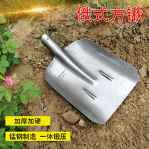 Flat-head shovel steel shovel thickened all-steel cement shovel manganese steel coal shovel square head shovel wooden handle snow shovel agricultural shovel tree planting