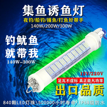 300W foot tile fluorescent LED sea fishing squid lamp lure fish fishing light deep water fishing lamp gathering fish lifting Net Light super bright