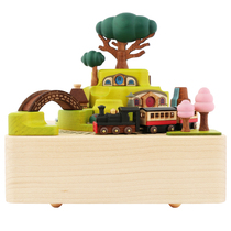 Jeancard Music Box Music Box Girls Wooden Rotating Spring Train Children's Birthday Valentine's Day Gift
