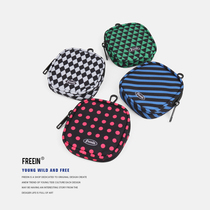 FREEIN Lock Spoon Bag Geometry Printed Zero Wallet Mini Headphone Small Square Bag Key Card Bag Hanging Decoration Bag Tide
