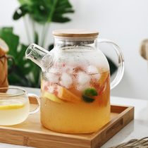 Glass cold water kettle suit heat-resistant high temperature bubble teapot clotheshorse cool open water cup jug fridge home high face value cool kettle
