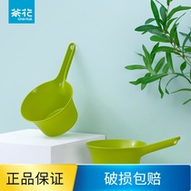 Tea flower Water spoon Home Kitchen Plastic Food Grade Scoop Water Scoop Thickening Long Handle With Mouth Water Scoop Spoon Children Bath Spoons