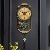 New Chinese pure copper light extravagant clock hanging clock Living room Home Fashion creative modern clock minimalist Personality Quartz Clocks