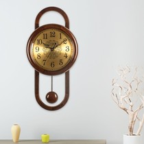Hung clock Clock Living room New Chinese Decorative Solid Wood Rocking Clock Creativity Home Mute Quartz clock HP11