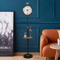 Modern minimalist brass floor clock light luxury living room decoration clock home creative quartz sitting clock Villa vertical clock