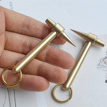 Brass hand lathe making small hammer EDC keychain pendant bag pendant zipper head toy