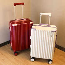 Wedding Suitcase Lady Little 2021 New Aluminum Frame Red Pull Rod Box Bride Accompanied Dowry Password Travel Leather Suitcase