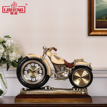 Lisheng clock living room mute European ornaments clock quartz clock motorcycle home clock sitting clock retro table clock