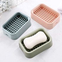 Drain soap box home Nordic creative large soap holder with lid plastic simple European double soap box