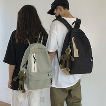 Japanese Harajuku simple casual canvas schoolbag mens fashion trend Korean version of high school college students backpack women