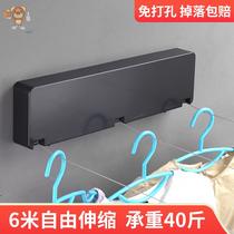 Hanger wire drying quilt rope outdoor indoor non-punching balcony toilet clothes clothes rope telescopic 6 meters