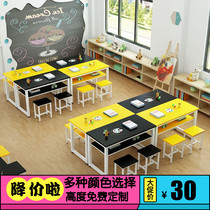 Elementary School Students Painting Fine Arts Desk Calligraphy Learning Training Desk School Tutoring Remedial Class Double Classroom Desks And Chairs