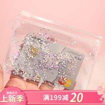 South Korea Afrocat Dazzling Shiny PVC Transparent Mini Zero Wallet Small Containing Bag Mouth Red Lipstick Makeup Bag