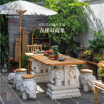 Artisans workshop Chinese Courtyard Garden Arrangement Outdoor Table And Chairs Terrace Yard VIEW DECORATION CASUAL TEAK TEA TABLE