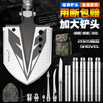 Engineering shovel multifunctional German military Version Original Chinese fishing convenient outdoor car folding shovel manganese steel digging
